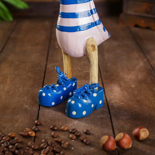 Сувенир «Утка в розово-голубой одежде», 13×9×27 см, дерево