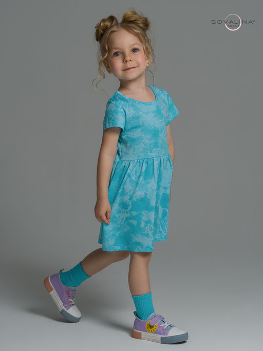 Платье Лето зайцы варенка бирюза - Sovalina фото 17