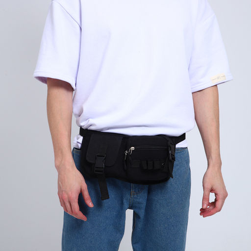 Сумка поясная на молнии, цвет чёрный - Simaland фото 3