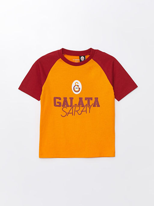 Bisiklet Yaka Galatasaray Bask?l? Erkek Bebek Ti??rt Ve ?ort 2li Tak?m - Waikiki фото 2