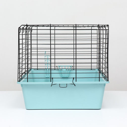 Клетка для кроликов, морских свинок Пижон №4 складная , 80 х 50 х 47 см, бирюзовая  фото 3