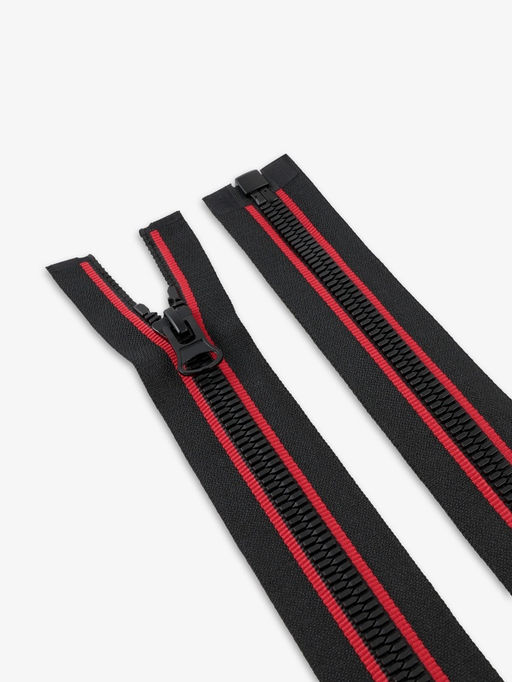 Цена за 10 шт. Молния «Трактор», №8, разъёмная, замок автомат, 80 см, чёрная, красная