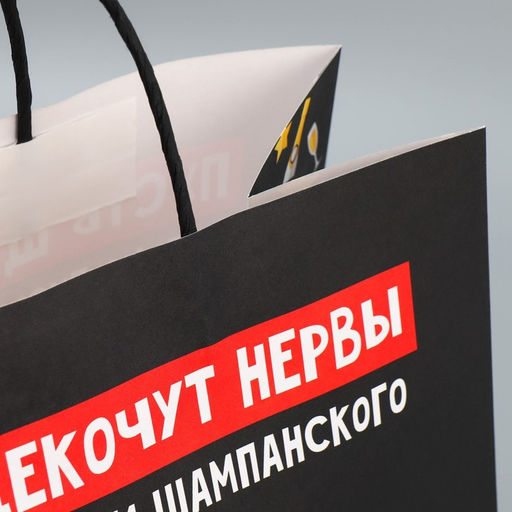 Пакет подарочный крафтовый Шампанское, 28 32 15 см - Дарите счастье фото 5