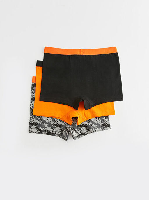 Bask?l? Pamuklu Erkek ?ocuk Boxer 3l? - Waikiki фото 2