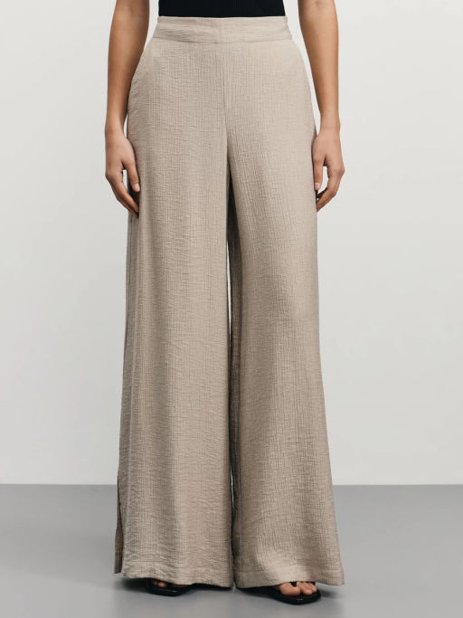 Широкие фактурные брюки из вискозы / Zarina  фото 2