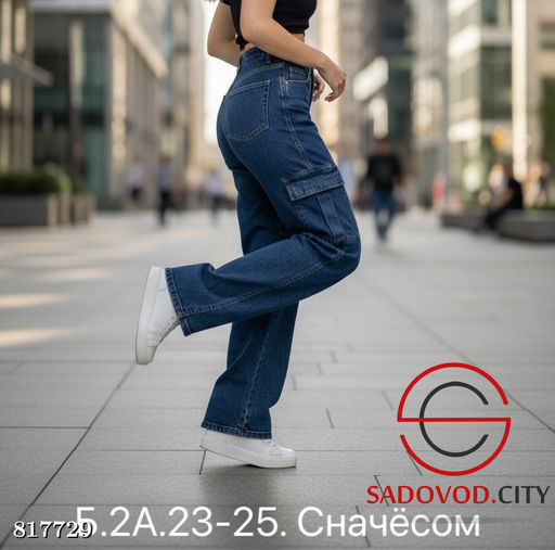 Джинсы женские карго с начёсом - Bruno фото 3