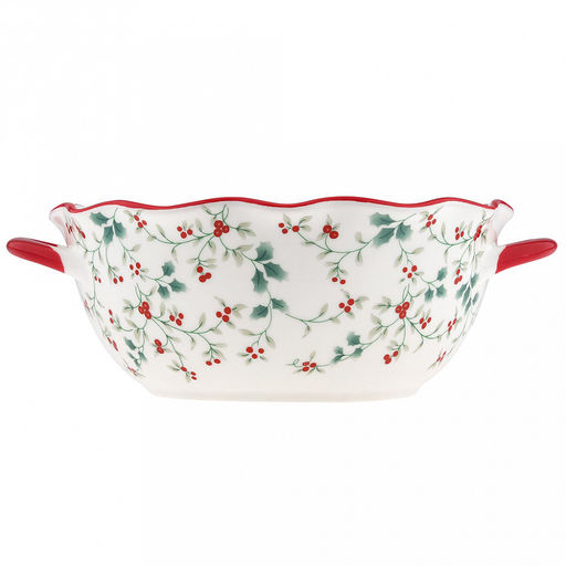 Илекс Салатник фарфоровый 1,4л, 24,5х20,2х8,6см, фигурный, с ручками, с деколью, отводка, в коробке (Китай) - Домашняя мода фото 2