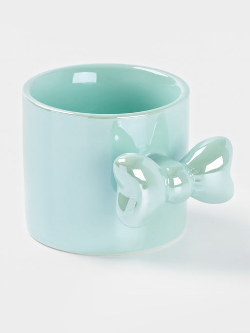 Кружка Доляна Бантик, 380 мл, керамика, бирюзовая