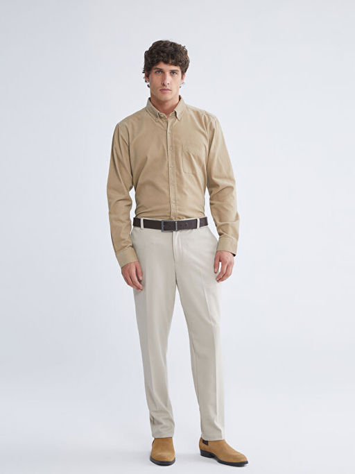 Regular Fit Uzun Kollu Kadife Erkek G?mlek