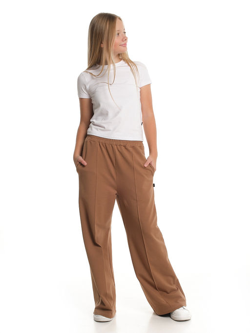 Брюки для девочки со строчкой 22-1565 шоколад - Mini maxi фото 21