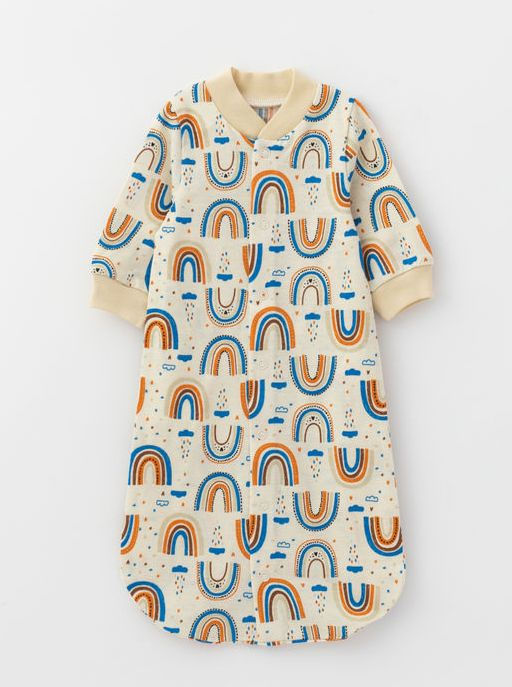 Комбинезон конверт для малыша, синий/радуга