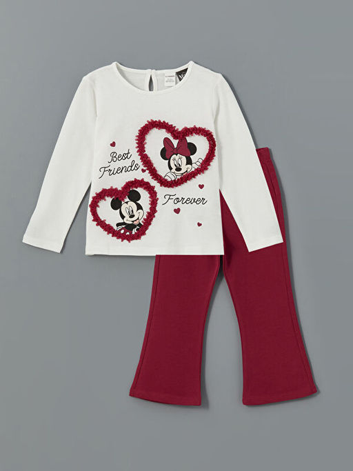 Minnie Mouse Bask?l? K?z ?ocuk Ti??rt ve E?ofman Alt 2li