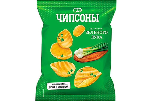 Цена за 5 шт.Чипсоны, чипсы со вкусом зелёного лука, 40 г
