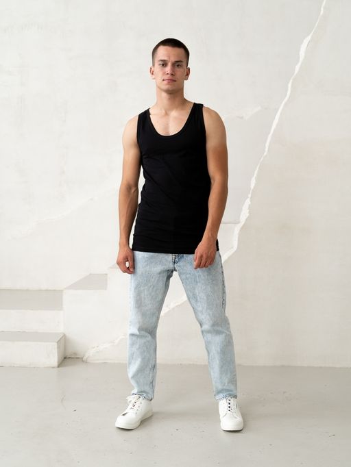 Майка хлопок 100%,черная - Binita фото 2