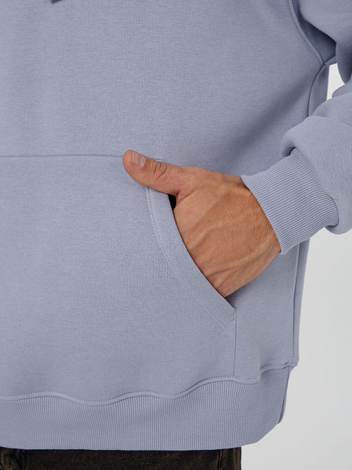 Теплое худи мужское фиолетовое с начесом