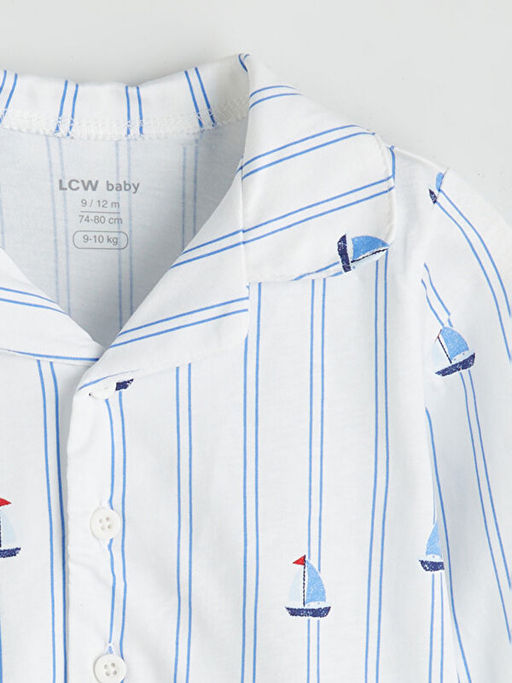 Resort Yaka ?izgili Erkek Bebek Pijama Tak?m