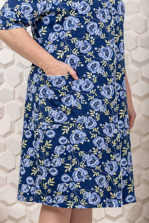 Халат женский, цвет желтый синий