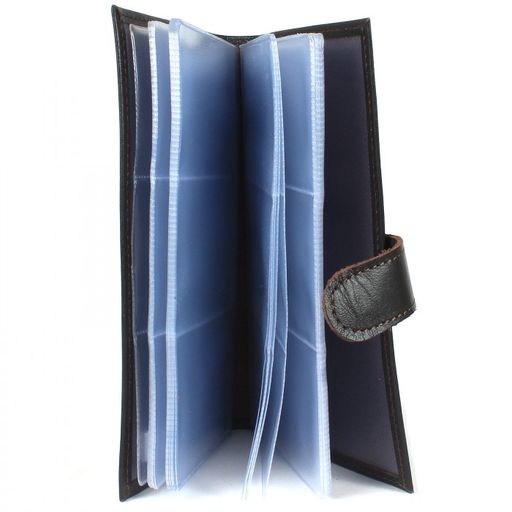 Визитница Croco-В-204 (с хляст, 3х рядная 72 карты) натуральная кожа коричневый тем орфей (207) 205835  фото 3