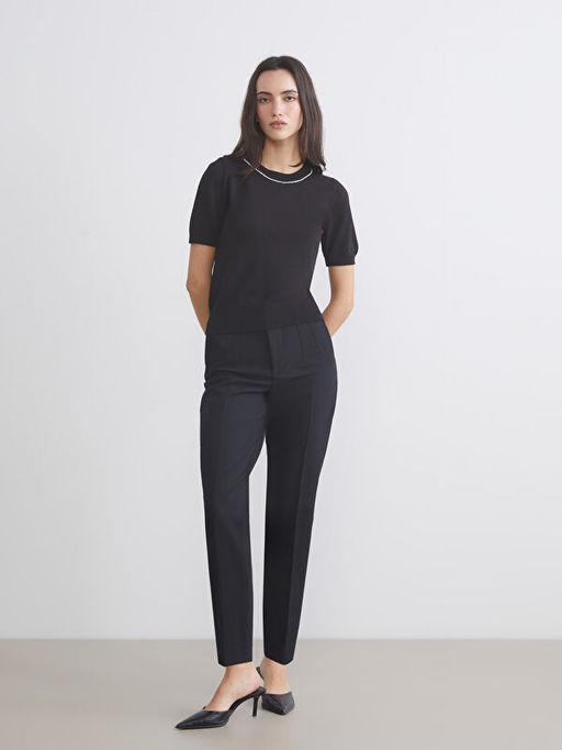 Bisiklet Yaka Ta?l? Kad?n Triko Kazak