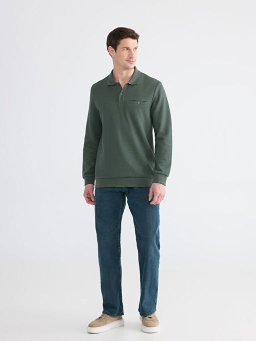 Polo Yaka Erkek Sweatshirt