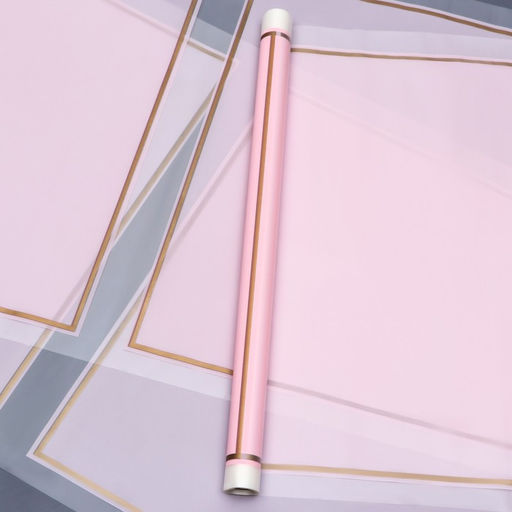 Пленка для цветов, розовый с золотым, 58 см × 10 м