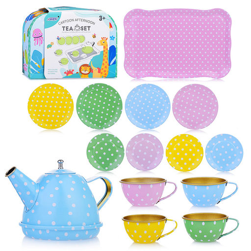 Набор посуды "Горошины" в чемодане