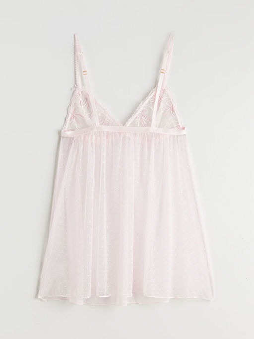 V Yaka Puantiyeli Ask?l? Kad?n Fantezi Gecelik