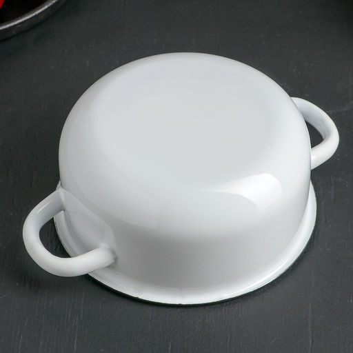 Кастрюля эмалированная, 1.5 л, цвет белый