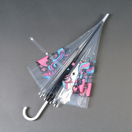 Зонт детский Единорожка? полуавтомат прозрачный, d=90 см - Funny toys фото 6