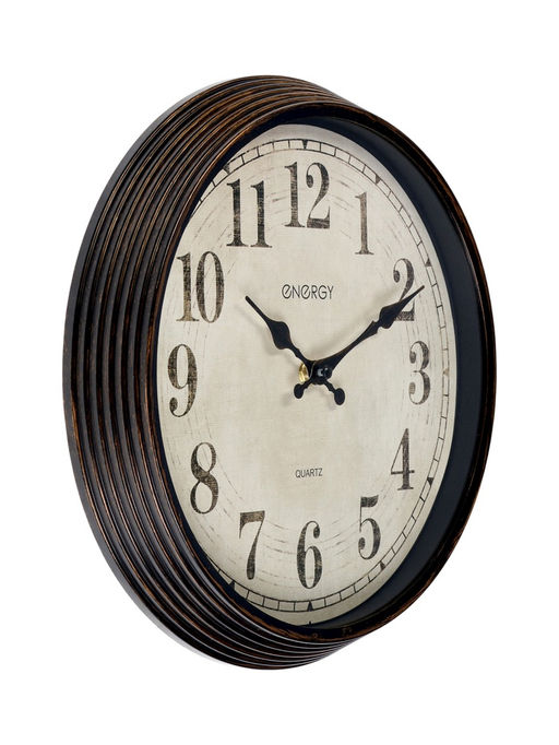 Часы настенные ENERGY ЕС-155, интерьерные, d=30.5 см, плавный ход, коричневые