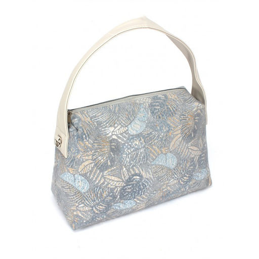 Сумка женская натуральная кожа ADEL-324/2в/ММ (отделка ИСК/КОЖА), 1 отд, плечевой ремень, серый 263319