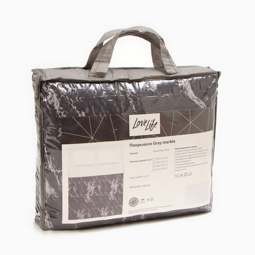 Покрывало LoveLife 2 сп Gray marble, 180*2105см, микрофайбер, 100% п/э  фото 5