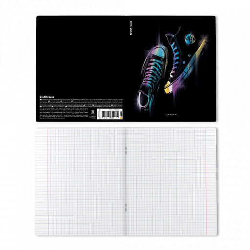 Цена за 5 шт. Тетрадь общая ученическая ErichKrause Sneakers, 48 листов, клетка, ламинация soft-touch+выборочный УФ-лак_MIX-PACK  фото 8
