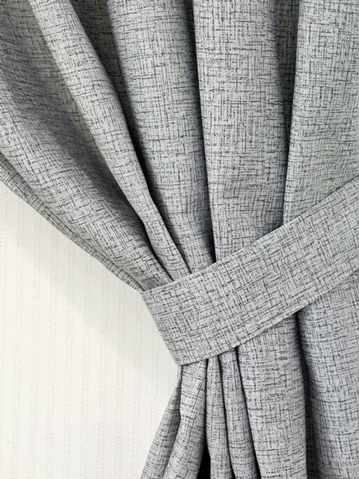 Комплект штор из рогожки Штрихи-серый тесьма хлопок 100% - Лен поволжья фото 3