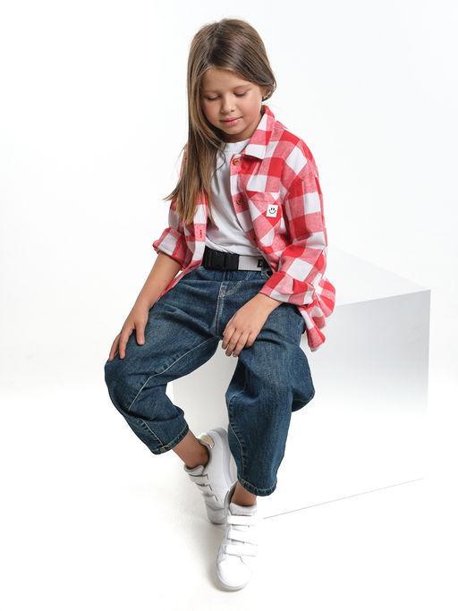 Детские джинсы 33-23505 синий - Mini maxi фото 9