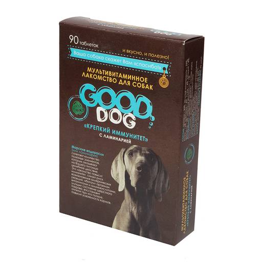 Вит. GOOD DOG д/соб, "КРЕПКИЙ ИММУНИТЕТ" (с ламинарией) 90 таб. GDM-02