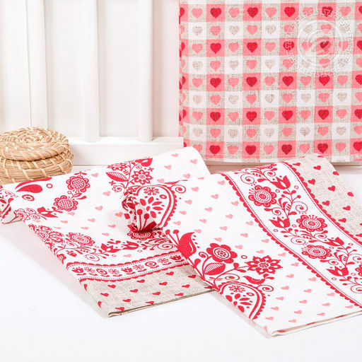 Полотенце кухонное рогожка 48х62см "Вятка", 171г/м2, хлопок 100%, комплект 3шт, "Домашняя мода" (Россия)