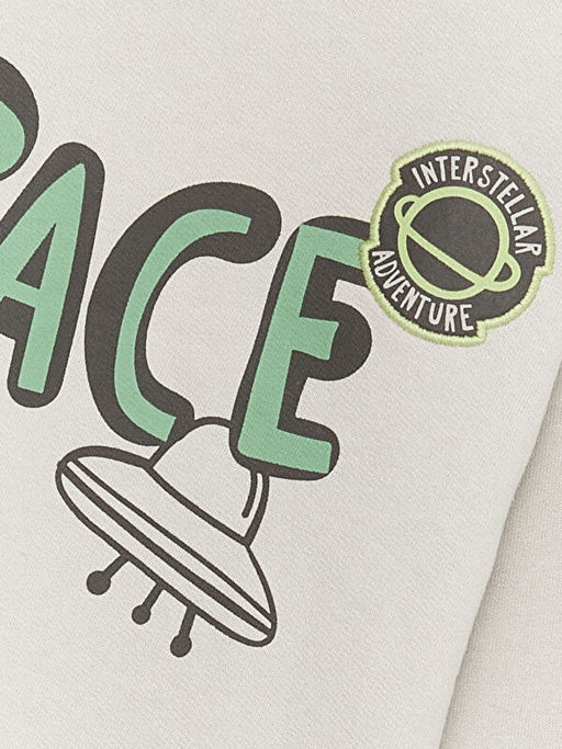 Bisiklet Yaka Bask?l? Erkek Bebek Sweatshirt - Waikiki фото 2