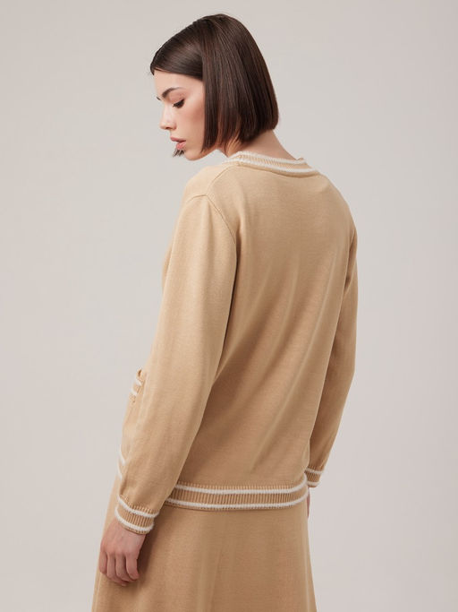 Кардиган женский 1231154001 beige/white
