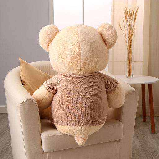 Мягкая игрушка Мишка, в вязаной кофте, 100 см, цвет бежевый - Simaland фото 5