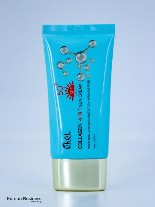 EKEL - КРЕМ СОЛНЦЕЗАЩИТНЫЙ 4 В 1 С КОЛЛАГЕНОМ COLLAGEN 4 - IN - 1 SUN CREAM, 70 ML  фото 3