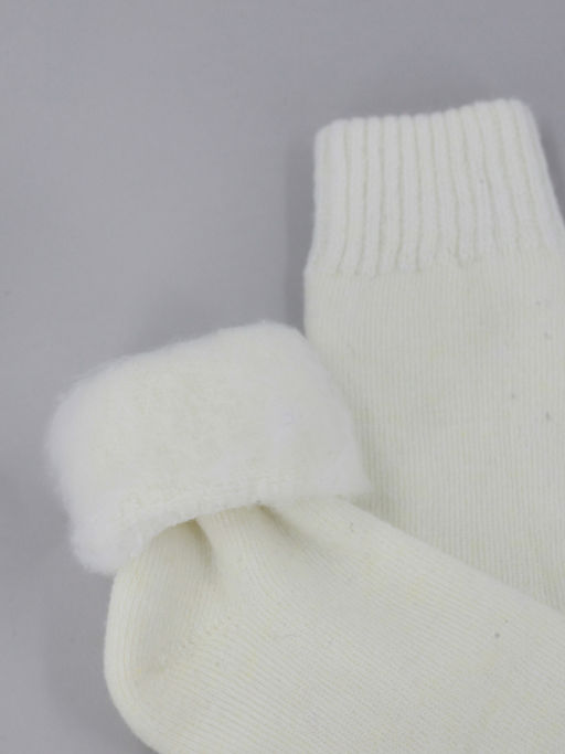Носки р.35-40 Шерстяные Пух Белые - Krumpy фото 3