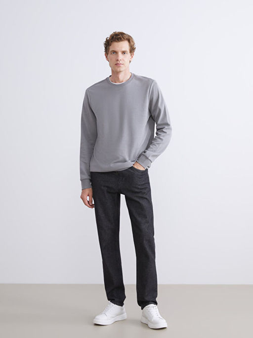 Bisiklet Yaka Erkek Sweatshirt