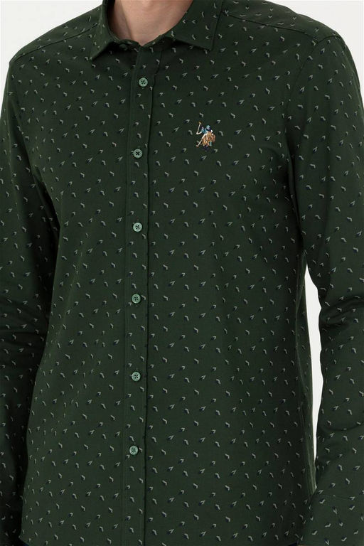 Мужская зеленая рубашка с длинным рукавом - U.s. polo assn фото 6