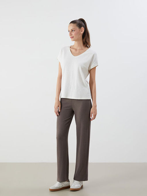 Beli Lastikli Dokulu Kad?n Pantolon