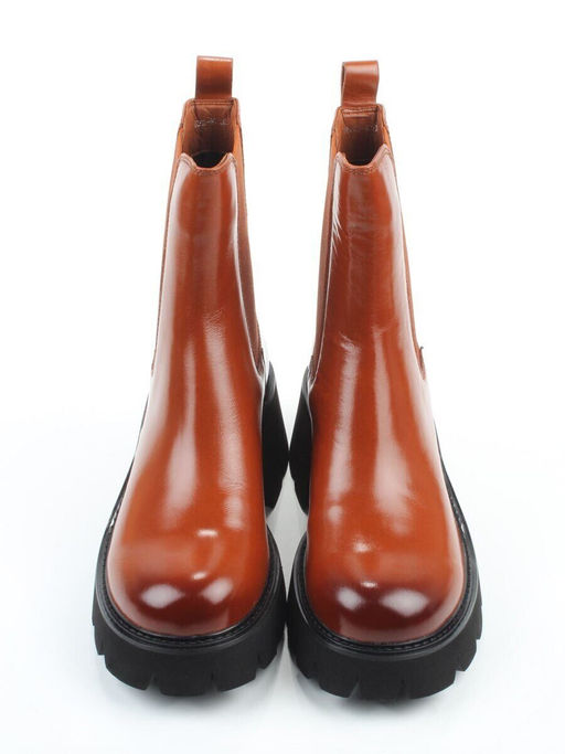 01-BE22B-4C BROWN Ботинки демисезонные женские (натуральная кожа, байка)