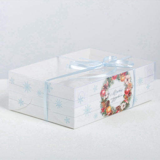 Коробка новогодняя для капкейка Happy New Year, 23×16×7.5 см