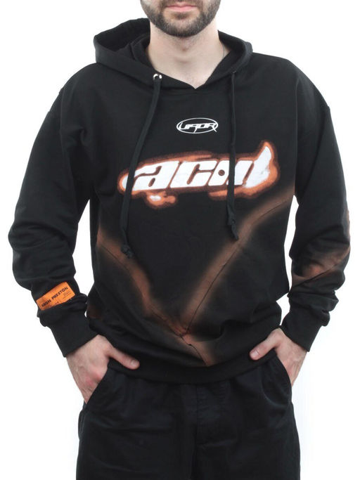 2652 BLACK/ORANGE Толстовка мужская (75% хлопок, 20% полиэстер, 5% спандекс) - Fashion фото 2