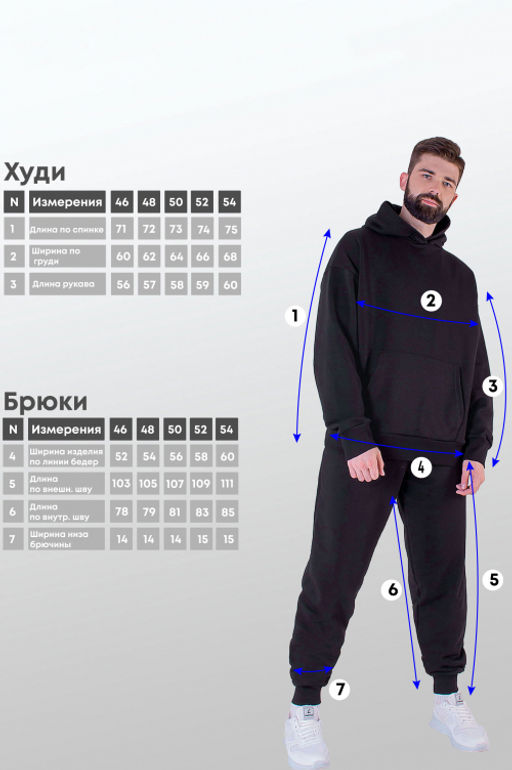 Арт. 6590/4 Костюм с брюками мужской 46-54 (5 шт) Цвет:Чёрный - Идеал фото 7