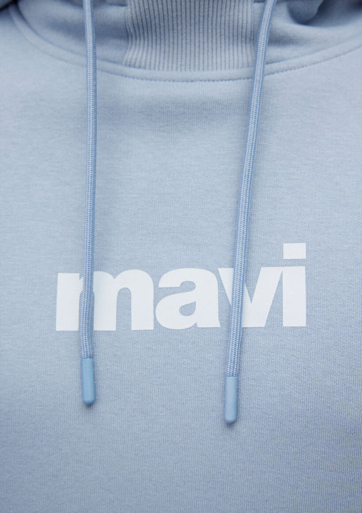 Mavi Logo Bask?l? Kapusonlu Mavi Sweatshirt  фото 6